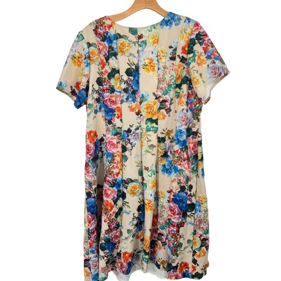Signature By Robbie Bee Floral Print Short Sleeve sucba knit Dress 3X plus - Picture 9 of 9